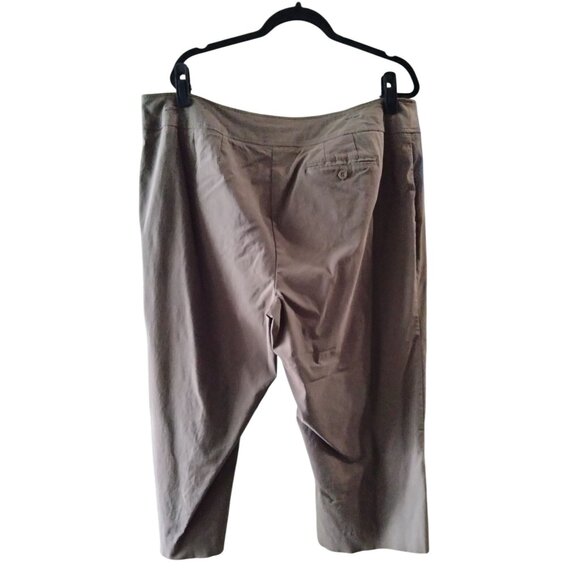 Lane Bryant Womens Plus Size Brown Cropped Pants Size 20 Stretch Casual Comfort - Picture 6 of 8